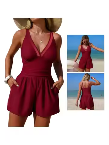 U2JB Fashionable Color Conjoined Swimming Costume Comfortable Daily Wear
