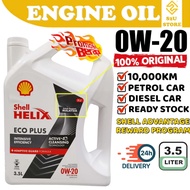 S2U Original Shell Helix Eco 0W20 Engine Oil Fully Synthetic 3.5L Proton Perodua Minyak Hitam Kereta