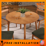 (FREE Shipping) KBS Highland FULL SOLID WOOD Muji Style / Dining Table / 180 x 90cm / L150 x D85cm /