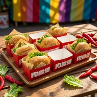 Shengwei Baked Foods Sandwich Burger Meat Burger Packaging Box Disposable Burger Paper Tray Box Pack