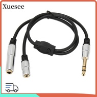 XUESEE 1 Split in 2 Sound Cable, 0.5m / 1.6ft Flexible 6.35mm Male to 6.35mm 3.5mm Female, Durable P