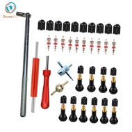 Dovewill Tire Valve Core Remover Installer Kit 35pcs Portable Valve Stem Removal Tool Set for Car E 