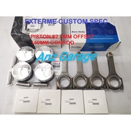 Piston Wiseco 82mm  4g93 High Compression Offset + Conrod Duratech 140mm