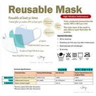 Forever Family Reusable Face Mask 30 times Mask with BFE 98% 供应三层