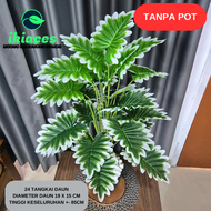 DAUN KELADI AGLONEMA ARTIFICIAL DAUN PLASTIK BUNGA POT HIAS DEKORATIF DAUN MONSTERA PLASTIK POHON HI