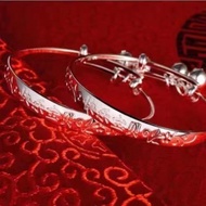 银饰配件手链手镯WEIJUNXIAO 银手镯婴儿s999纯银宝宝银镯子儿童男女小孩满月银饰百日周岁手链Bracelet Girl 10.15