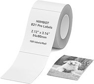 NIIMBOT Labels, Photo Paper Sticker for B21Pro Label Printer, 50 x 80 mm, 100 Labels/Roll
