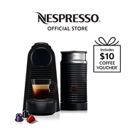 Nespresso® Essenza Mini Coffee Machine, Piano Black &amp; Aeroccino Milk Frother Bundle