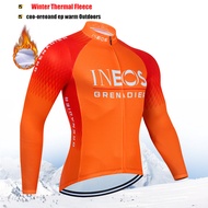 New INEOS Winter Thermal Fleece Cycling Jersey  Men Outdoor Riding MTB Ropa Ciclismo Pro Team Mens W