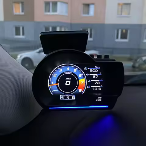 Car head-up display HUD Auto OBD2 + GPS LCD meter Security Alarm speed water temperature turbine boo