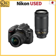 FromJapan[USED]Nikon Digital SLR Camera D3400 Double Zoom Kit Black D3400WZBK