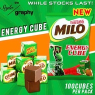 [100 Tablets/275g] Milo cube candy, Milo Energy cube candy, Genuine Nestle Thailand Milo cube.