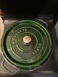 （要先過數才約面交）綠色 La cocotte staub pot 26 26cm 10 1/4”” cast iron pot 鐵鑄鍋 鑄鐵鍋