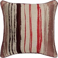 The HomeCentric Decorative Red Throw Cushion Cover For Sofa, 26"x26" (65x65 cm) Jacquard Silk Abstract Cushioncase With Zipper, Striped Pattern Contemporary Style - Cherry Martini