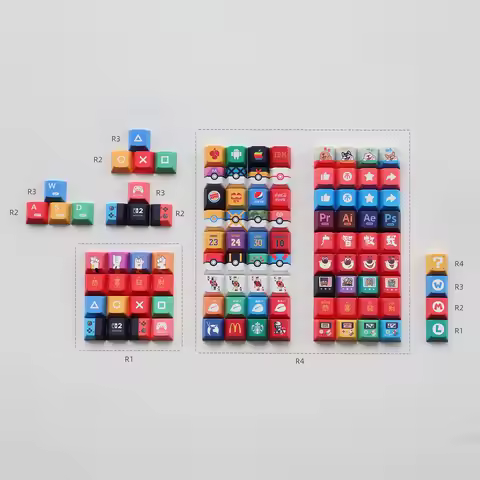 PBT Material Personalized Keycap 2.0 Sublimation Original Height R1 R2 R3 R4 Enter Key Page Flipper 