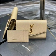 [With box] 100% original and authentic YSLSaint Laurent women's new chain bag YSL genuine leather sh