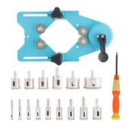 17pcs/set Diamond Hole Saw Set 4mm-83mm Hollow Drill Hole Saw Set Tile Drill Bits Set for Ceramic Tiles / Glass / Marble Granite with Hole Saw Guide Jig Fixture