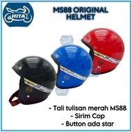 MS88 Original Helmets Tali Tulisan Merah Merah Biru Hitam Visors tinted black Gold