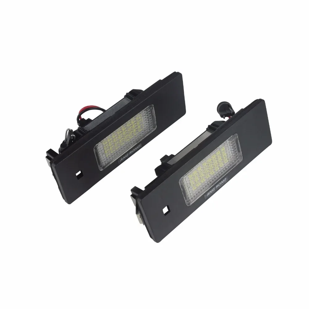 ANGRONG 2x CANBUS LED License Number Plate Light For BMW E81 E87 E63 E64 F12 E85 E86 E89 Z4 Mini Coo