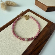 L1457 : October Birthstone : Pink Tourmaline & Rhodonite (4mm)