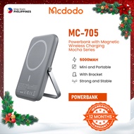 Mcdodo MC-705 20W PD 5000mAh Powerbank with Magnetic Wireless Charging Mocha Series