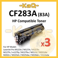 3X  CF283A 83A CF283 283A 283 Compatible LaserJet Pro Toner M201 M125 M125A M127FN M225D M125NW MFP1