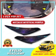 Perodua Myvi Lagi Best 2011 - 2014 Headlamp Lid Cover Eyebrow Eyelid Lip Eye brow lid - Painted Carb