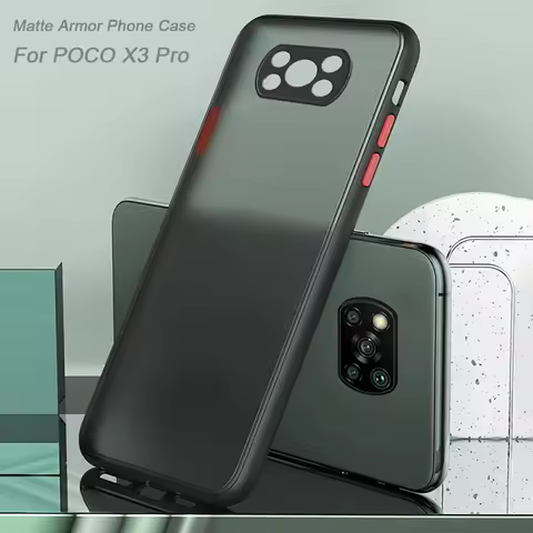 Matte Armor Case for POCO X3 X4 GT X5 Pro Shockproof Bumper Hard Silicone Phone Cover for POCO M3 M4