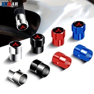 4Pcs Mitsubishi Car Tire Valve Caps Automotive Metal Parts Printed With New Car Logo Bicycle Car Acc