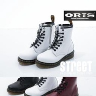 【街頭巷口 Street】ORIS  女款 頂級真牛皮鞋面 美式馬丁鞋 拉鍊式固定 休閒靴 SB15799N09 白色