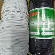 Venus Round Elastic Band White Black 1mm-1.5mm.2mm-2.5mm-3mm-4mm-4.5mm.5mm