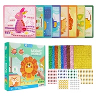 Mosaic & Diamond Painting, 8PCS Animal Sticker by Number Crafts Kit Paint by Sticker Books for Kids 