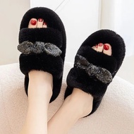 Furry Slippers Mao Mao Fluffy Slippers Mao Mao Flip-Flops for Women Fashionable Furry Slippers Women