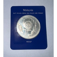 Malaysia 1976 25 Ringgit 25th Anniversary of EPF KWSP Proof Sterling Silver Coin (w/COA)