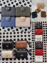 Coach 短款中size銀包 short and slim wallet coins bag (蘋果/蒲公英/花花/青蘋果/棕色拼色)