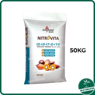 GARSONI Nitrovita 12-12-17-2+TE 50kg Oil Palm Fruit Inducer Fertilizer Baja Kelapa Sawit Baja Pengga