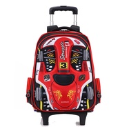 Kids Trolley Luggage Bags School Bag Cute Children 3D Cars Design for Boy Girl Travel Cabin Size with Wheels - Red or Blue Color - SG Seller