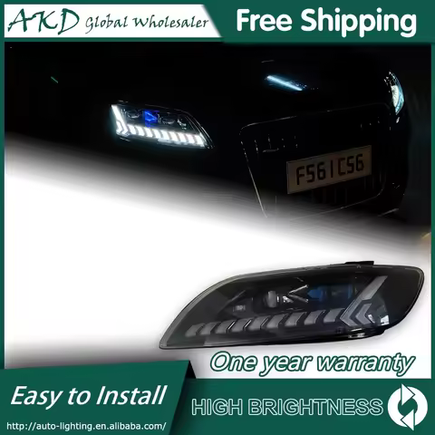 Car For AUDI Q7 2006-2015 Headlights DRL Hella 12V H7 LED Bi Xenon Bulb Fog Lights Decoratio Car Sup