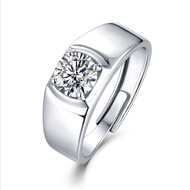 925 Sterling Silver 1ct 6.5mm Moissanite Rings Size Adjustable G-H-I Color Heart Arrows Cut Moissani