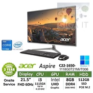 Acer All-in-One Aspire C22-1650-1118G0T21Mi/T006 21.5", i3i3-1115G4, 8G, 512G M.2 , Win11 ประกัน Ons
