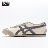 Onitsuka Tiger Mexico 66 Women's Leather Sneakers Men's Running Shoes Unisex Casual Sports Walking Jogging Milky White/charcoal Gray Shoe