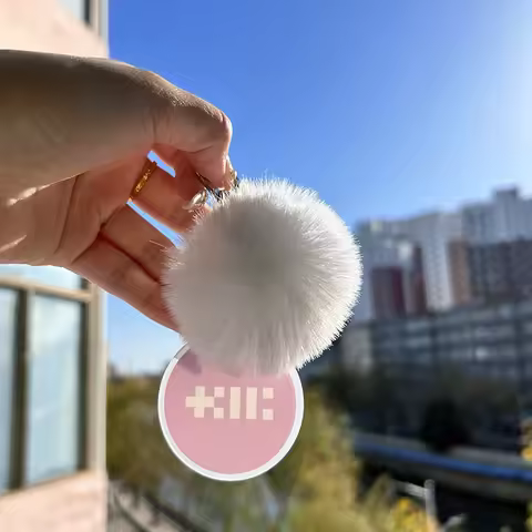 Kpop RIIZE ILLIT ATEEZ GIDLE TWS Keychain 5CM Lightstick Acrylic Pendant Plush Ball Keyring Bag Acce