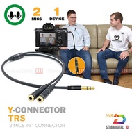 Splitter Connector Cable Dual Mic Cable Costa TRS Mic + Mic Camera, Pc by Blezzystore