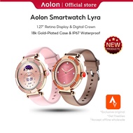 Aolon Lyra Smart Watch Women 18k Gold-Plated Case Bluetooth Call Custom Wallpapers IP67 Waterproof 3