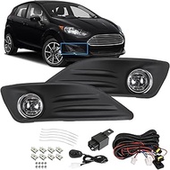LABLT Pair Fog Lights Assembly Replacement for 2013 2014 2015 2016 2017 2018 Fiesta Front Bumper Dri