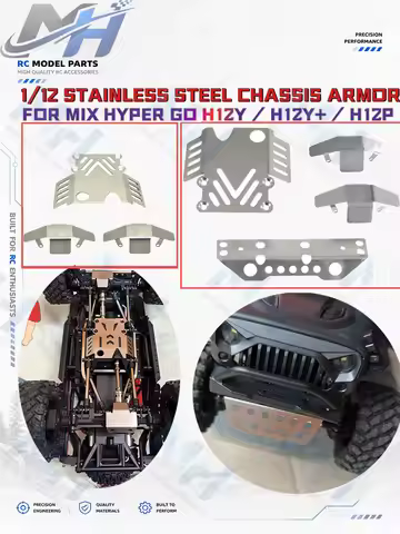 1 Set 304 Stainless Steel Chassis Armor for MJX 1/12 H12Y H12Y+ H12P No-Drill Upgrade