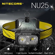 Original NITECORE NU25 USB-C Rechargeable Headlamp 56g Built-In Battery,Three-Light Source Headlight Spotlight Floodlight For Running Trekking Backpacker