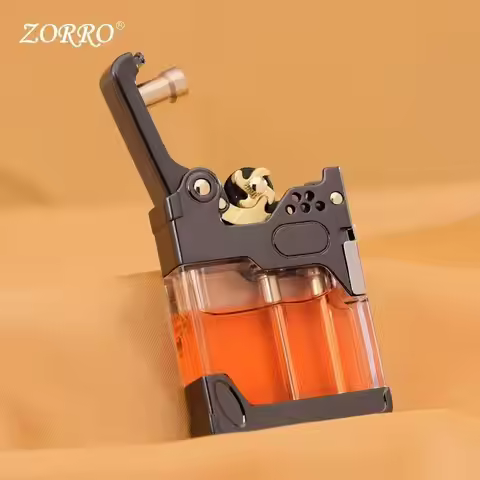Zorro Transparent Fuel Tank Mechanical Kerosene Lighter Metal Appearance High-end Men's Gift, Latest
