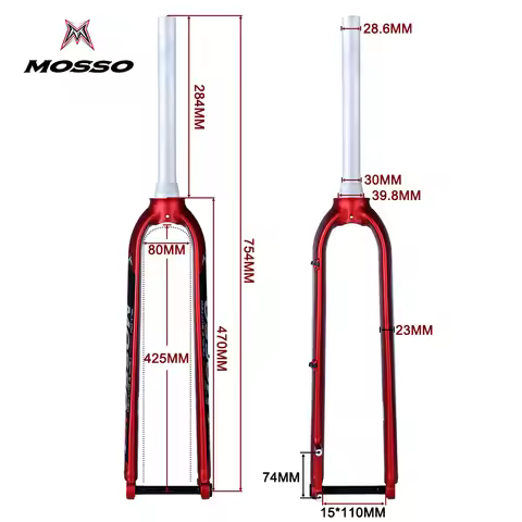 MOSSO M6T Front Fork Aluminum Alloy Rigid Bike Fork BOOST Thru-Axle 110mm Spacing Disc Brake 27.5/29