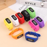 [Teh] LED Pedometer Bracelet Step Counter Watch 12/24H Time Display Step Counter Watch Silicone Step